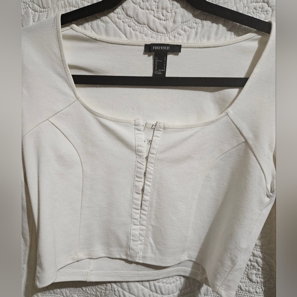 White Long Sleeve Corset Top - Picture 2 of 2